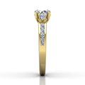 Trilogy Diamond Engagement Ring Prong Channel Setting in 18k Yellow Gold - DG & Co. Jewellery