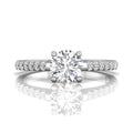 Scalloped Pave Setting Diamond Engagement Ring in Four Claw Setting -18K White - DG & Co. Jewellery