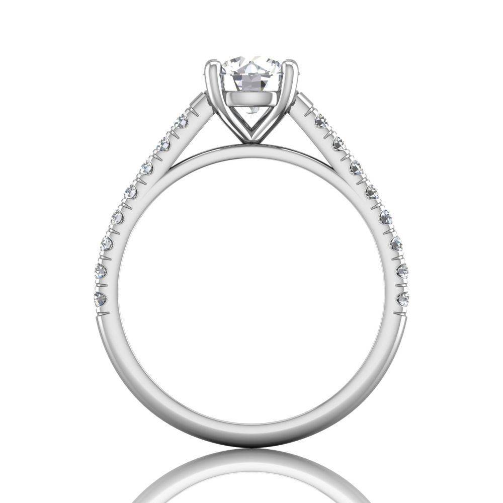 Scalloped Pave Diamond Engagement Ring in Four Claw Setting -Platinum - DG & Co. Jewellery