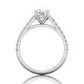Scalloped Pave Setting Diamond Engagement Ring in Four Claw Setting -18K White - DG & Co. Jewellery