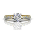 Scalloped Pave Diamond Engagement Ring in Four Claw Setting -18K Yellow - DG & Co. Jewellery