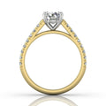 Scalloped Pave Setting Diamond Engagement Ring in Four Claw Setting -18K Yellow - DG & Co. Jewellery