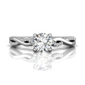 Twist Four Claw Diamond Engagement Ring-18K White - DG & Co. Jewellery