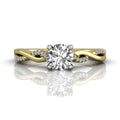Twist Four Claw Diamond Engagement Ring-18K Yellow - DG & Co. Jewellery
