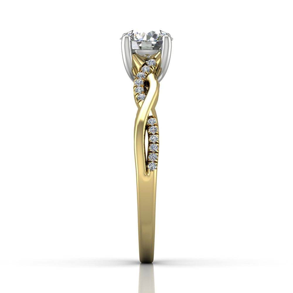Twist Four Claw Diamond Engagement Ring-18K Yellow - DG & Co. Jewellery