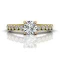 Vintage Round Cut Bezel Set Milgrain Diamond Engagement Ring-18K Yellow - DG & Co. Jewellery