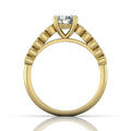 Vintage Round Cut Bezel Set Milgrain Diamond Engagement Ring-18K Yellow - DG & Co. Jewellery
