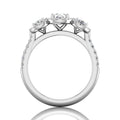 Trilogy Halo Diamond Engagement ring Pave Setting in 18k White Gold - DG & Co. Jewellery