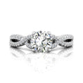 Round Cut Diamond Ring With Claw Set Centre Stone - 18K White - DG & Co. Jewellery