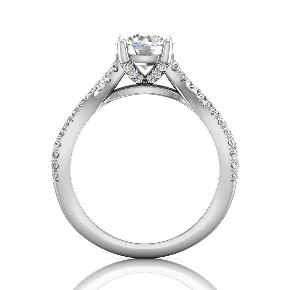 Round Cut Diamond Ring With Claw Set Centre Stone - 18K White - DG & Co. Jewellery