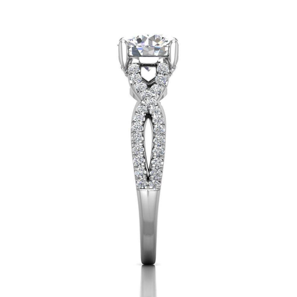 Round Cut Diamond Ring With Claw Set Centre Stone - Platinum - DG & Co. Jewellery