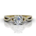 Round Cut Diamond Ring With Claw Set Centre Stone - 18K Yellow - DG & Co. Jewellery