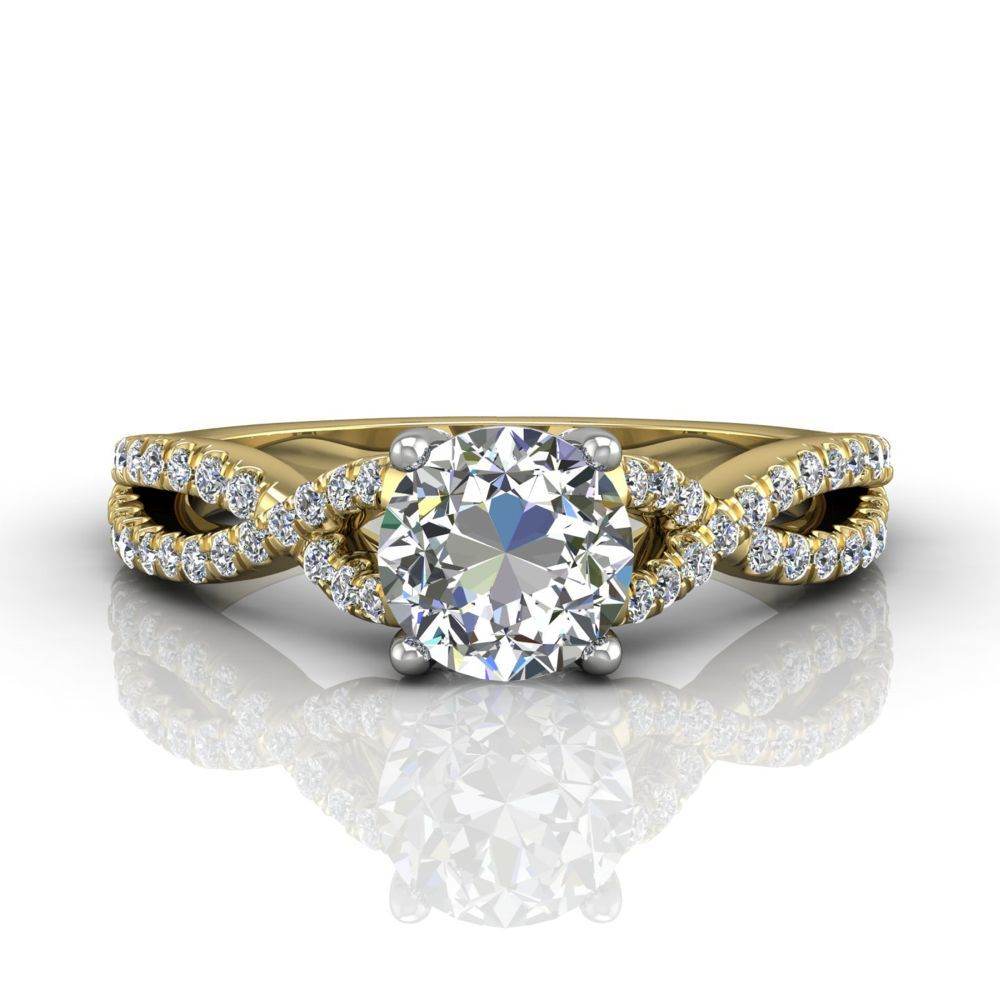 Round Cut Diamond Ring With Claw Set Centre Stone - 18K Yellow - DG & Co. Jewellery