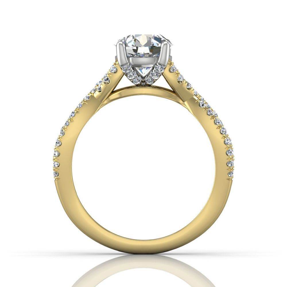 Round Cut Diamond Ring With Claw Set Centre Stone - 18K Yellow - DG & Co. Jewellery
