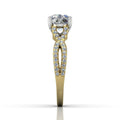 Round Cut Diamond Ring With Claw Set Centre Stone - 18K Yellow - DG & Co. Jewellery