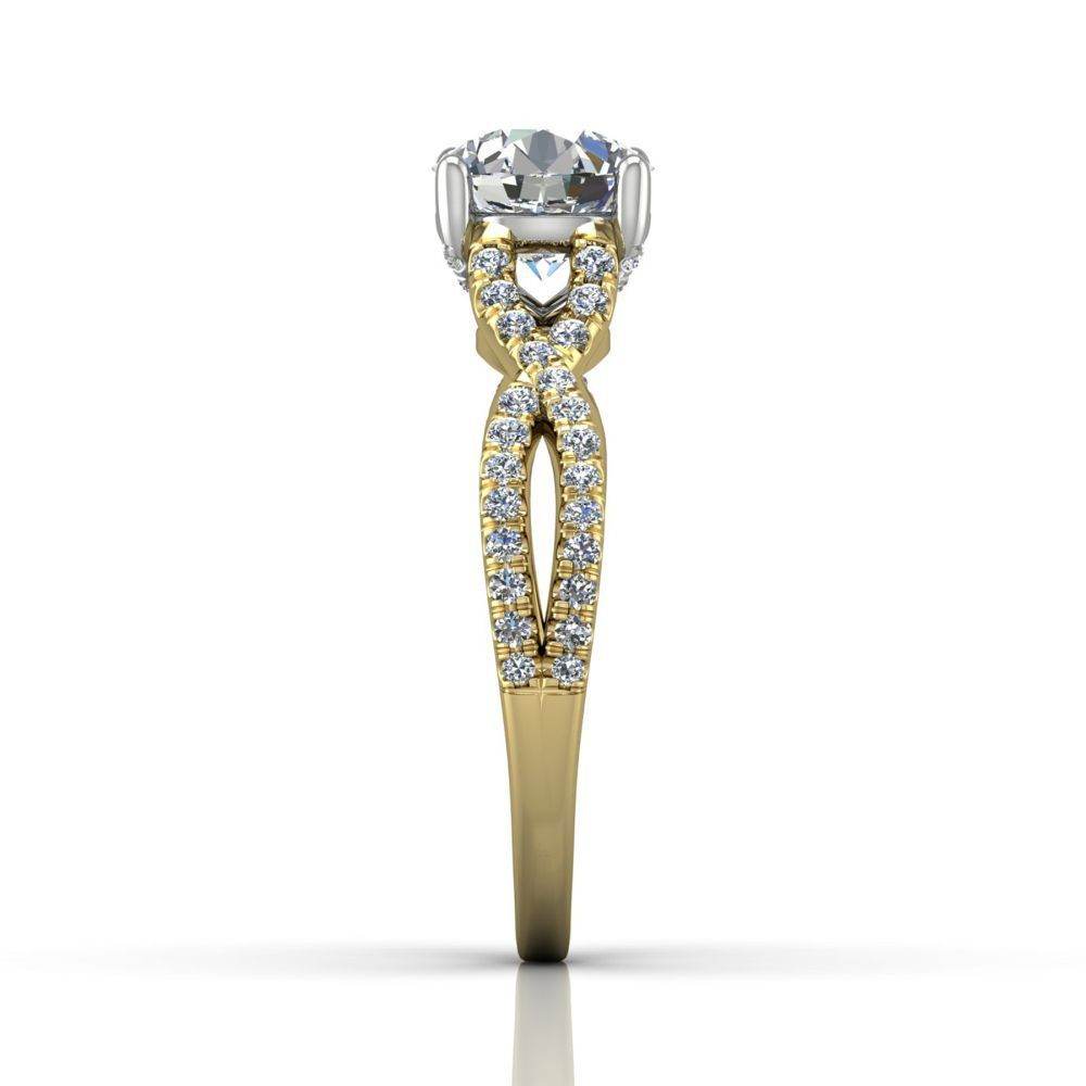 Round Cut Diamond Ring With Claw Set Centre Stone - 18K Yellow - DG & Co. Jewellery