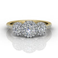 Trilogy Halo Diamond Engagement Ring Pave Setting - Yellow Gold - DG & Co. Jewellery