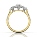 Trilogy Halo Diamond Engagement Ring Pave Setting - Yellow Gold - DG & Co. Jewellery