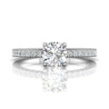 Vintage Round Cut Diamond Engagement Ring With Four Claw Setting Centre Stone-18K White - DG & Co. Jewellery
