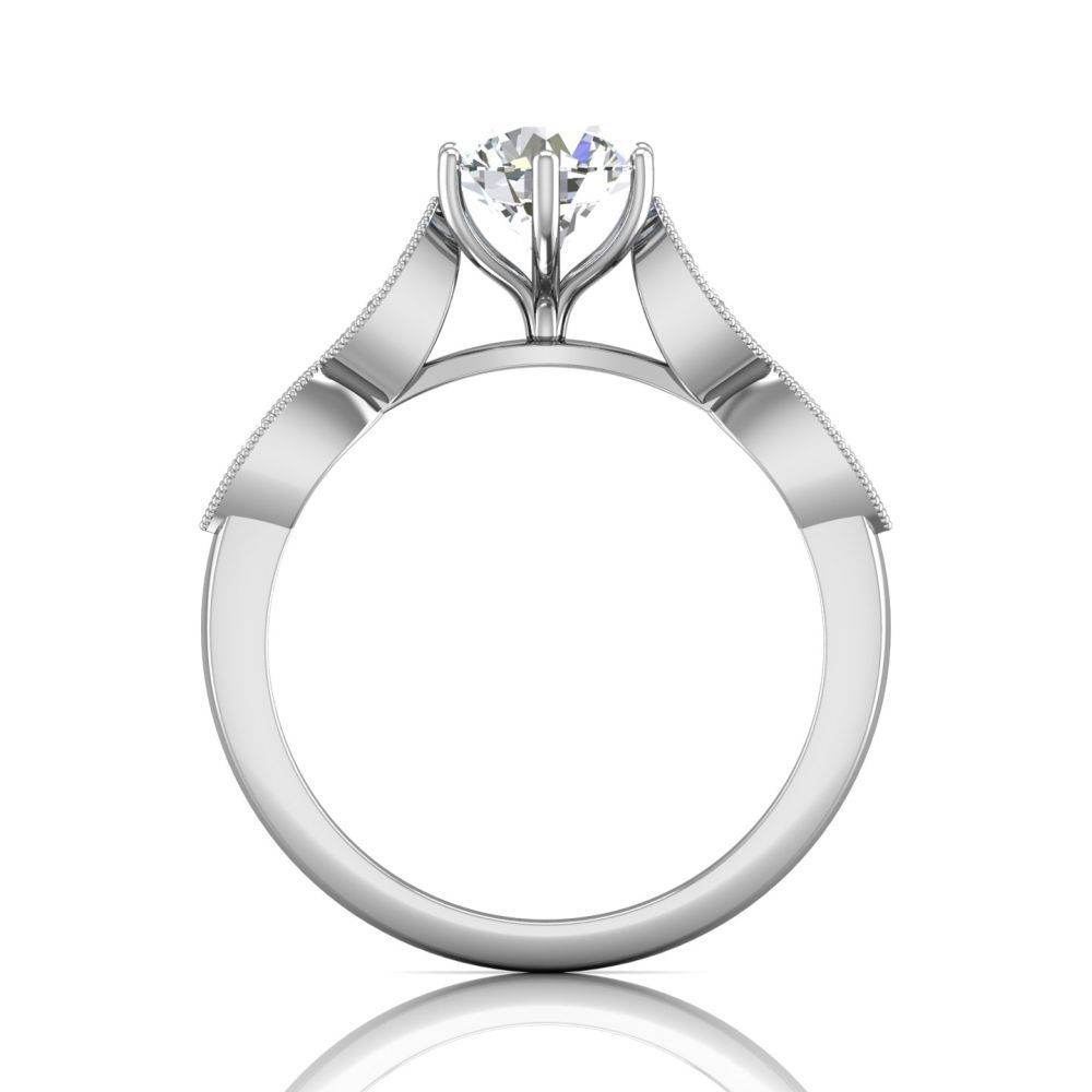 Vintage Style 4 Claw Milgrain Marquise Shape Diamond Engagement Ring -Platinum - DG & Co. Jewellery