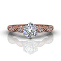 Vintage Style 4 Claw Milgrain Marquise Shape Diamond Engagement Ring -18K Rose - DG & Co. Jewellery