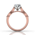 Vintage Style 4 Claw Milgrain Marquise Shape Diamond Engagement Ring -18K Rose - DG & Co. Jewellery