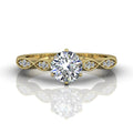 Vintage Style 4 Claw Milgrain Marquise Shape Diamond Engagement Ring -18K Yellow - DG & Co. Jewellery