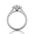 Vintage Cushion Cut Halo Diamond Engagement Ring - 18K White Gold - DG & Co. Jewellery