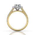 Cushion Cut Halo Diamond Engagement Ring With Four Claw Setting Centre Stone - 18k Yellow Gold - DG & Co. Jewellery