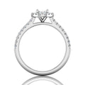 Oval Cut Halo Diamond Engagement Ring 4 Claw Centre Stone Pave Setting Side stone - 18k White Gold - DG & Co. Jewellery