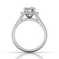 Round Cut Split Band Halo Diamond Engagement Ring With Four Claw Setting Centre Stone-Platinum - DG & Co. Jewellery