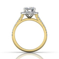 Round Cut Split Band Halo Diamond Engagement Ring With Four Claw Setting Centre Stone-18K Yellow - DG & Co. Jewellery