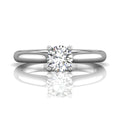 Round Cut 4 Prong Diamond Solitaire Engagement Ring with a Tapered Band in 18k White Gold - DG & Co. Jewellery