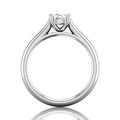 Round Cut 4 Prong Diamond Solitaire Engagement Ring with a Tapered Band in 18k White Gold - DG & Co. Jewellery