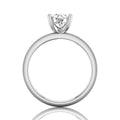 Round Cut 4 Prong Diamond Solitaire Engagement Ring in 18k White Gold Half Round Profile - DG & Co. Jewellery