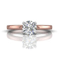 Round Cut 4 Prong Set Two Tone Diamond Solitaire Engagement Ring in 18k White and Rose Gold Half Round Profile - DG & Co. Jewellery