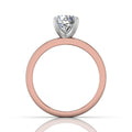Round Cut 4 Prong Set Two Tone Diamond Solitaire Engagement Ring in 18k White and Rose Gold Half Round Profile - DG & Co. Jewellery