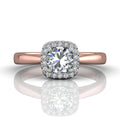 Cushion Cut Halo Engagement Ring - 18K Rose - DG & Co. Jewellery