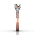 Hidden Halo Round Cut four Claw Set Diamond Engagement Ring In 18K White and Rose Gold - DG & Co. Jewellery