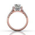 Hidden Halo Round Cut four Claw Set Diamond Engagement Ring In 18K White and Rose Gold - DG & Co. Jewellery