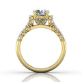 Hidden Halo Round Cut four Claw Set Diamond Engagement Ring In 18K Yellow Gold - DG & Co. Jewellery