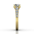Hidden Halo Round Cut four Claw Set Diamond Engagement Ring In 18K Yellow Gold - DG & Co. Jewellery