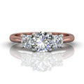 Round Cut Prong Set Diamond Two Tone Trilogy Engagement Ring in 18k White and Rose Gold - DG & Co. Jewellery