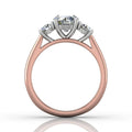 Round Cut Prong Set Diamond Two Tone Trilogy Engagement Ring in 18k White and Rose Gold - DG & Co. Jewellery