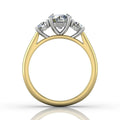 Round Cut Two Tone Trilogy Engagement Ring in 18k Yellow and White Gold - DG & Co. Jewellery
