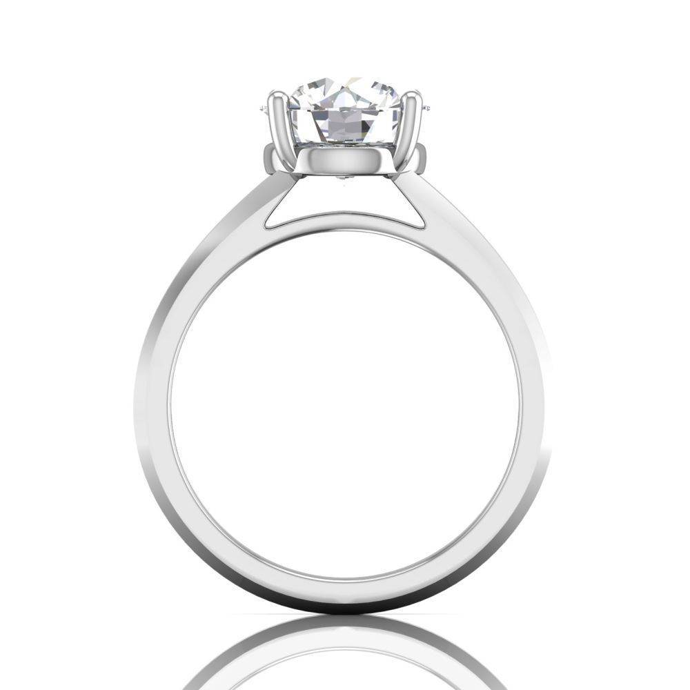Wide Band Round Cut Diamond Engagement Solitaire Ring -Platinum - DG & Co. Jewellery