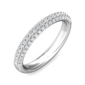 Triple Micro-Pave Diamond Wedding Ring In 18K White Gold - DG & Co. Jewellery