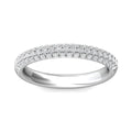 Triple Micro-Pave Diamond Wedding Ring In 18K White Gold - DG & Co. Jewellery