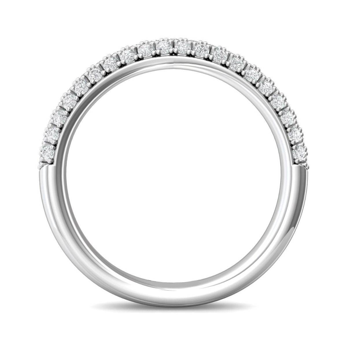 Triple Micro-Pave Diamond Wedding Ring In 18K White Gold - DG & Co. Jewellery