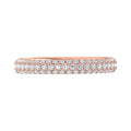 Women Wedding Ring 3 Row Pave Diamond Setting In 18K Rose Gold - DG & Co. Jewellery